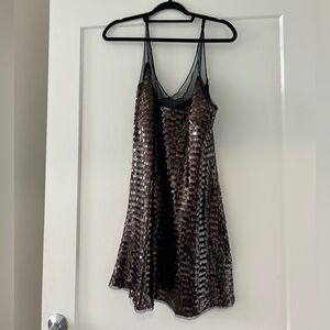 Free People Intimately Black Sparkly Mini Dress